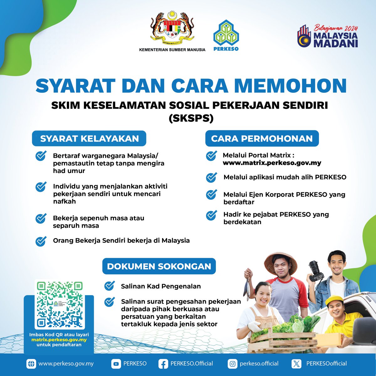 PERKESOofficial's tweet photo. REBUT PELUANG BERBAKI 30 HARI LAGI

Buat anda yang berkerja sendiri di bawah 20 sektor seperti di bawah, lindung diri dengan Skim Keselamatan Sosial Pekerjaan Sendiri (SKSPS).

Banyak tu perbezaannya!

Jadi apa tunggu lagi, daftar sekarang . Jangan cakap PERKESO tak payung!

PERKESO itu Prihatin, Prihatin itu PERKESO

#PERKESOPrihatin #PERKESOMembawaSenyuman #SKSPS #bekerjasendiri #gig #belanjawan2024 #belanjawan2025