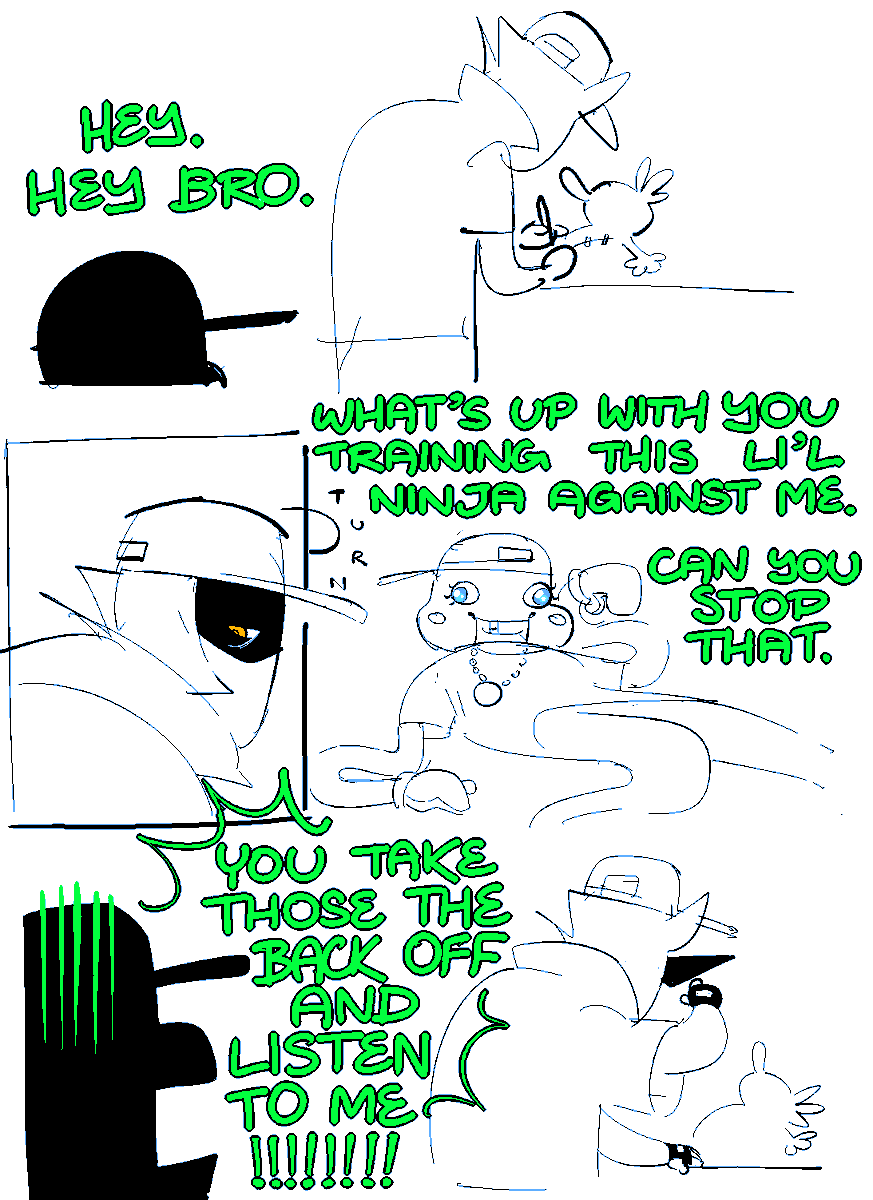 JakeMorph's tweet photo. "how was dave's bro being mind controlled by lil cal if sunglasses protect you from mind control" he wasn't. lil cal kept telling him to cut that shit out #homestuck https://t.co/gbXAayBsDs