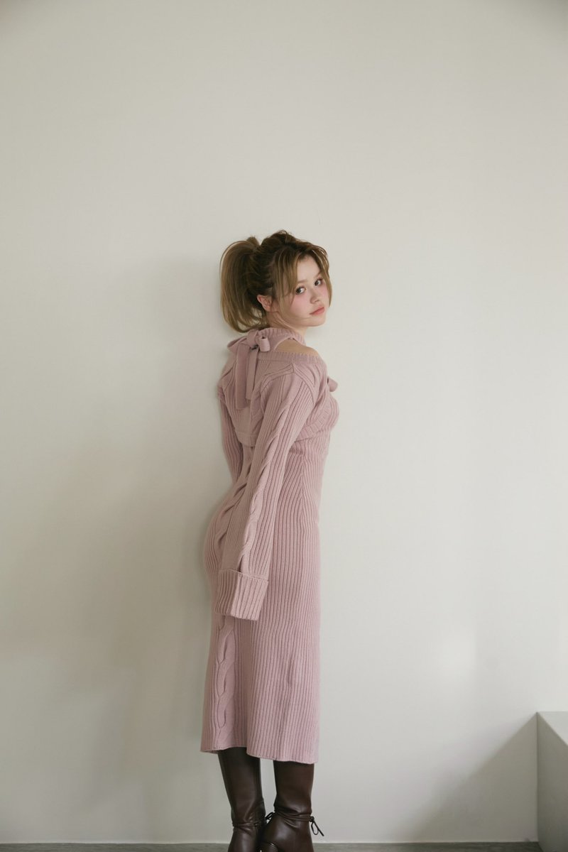 andmary Maya knit set dress beige アンドマリー ANDMARY】Maya knit set dress