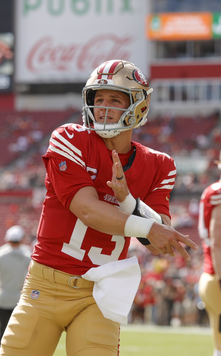 AdamSchefter's tweet photo. 49ers QB Brock Purdy, listed as questionable due to his shoulder soreness, did not experience any setbacks Friday or Saturday and is expected to start Sunday night vs. the Bills, per source. https://t.co/AM0YTiTIyK
