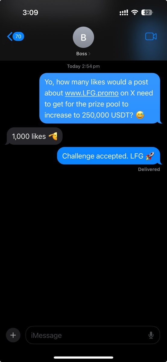 LFGbetofficial's tweet photo. The boss said if this post gets 1000 likes he will increase the prize pool to 250,000 USDT

LETS FKN GOOOO 🚀 https://t.co/5V3Z84PkfB