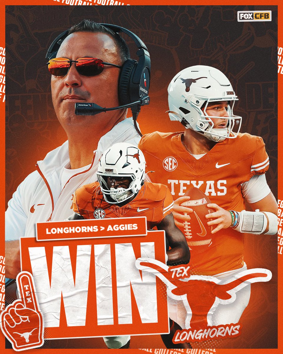 HOOK 'EM 🤘

<a href="/TexasFootball/">Texas Football</a> takes down Texas A&amp;M 17-7 in College Station 😤