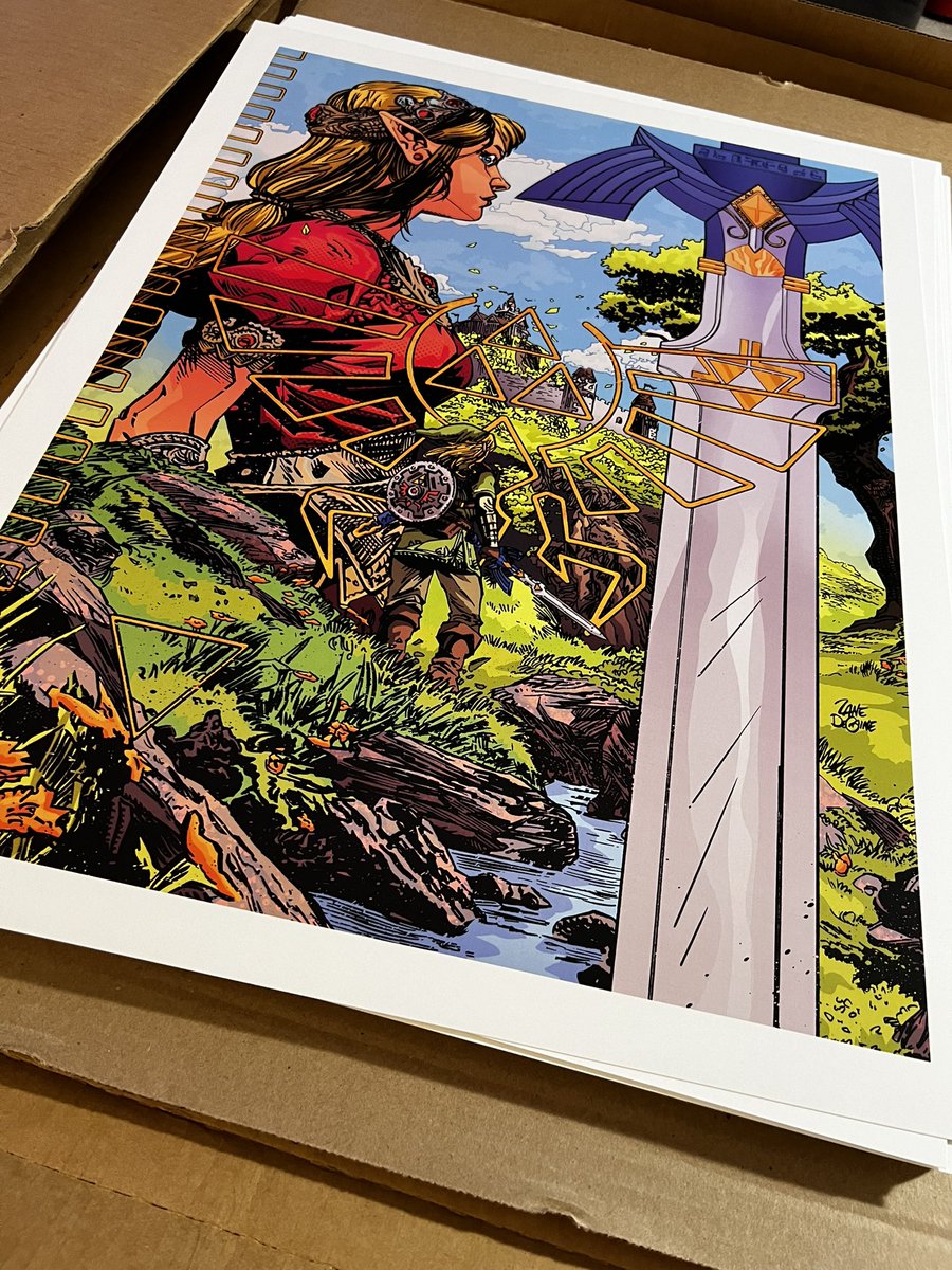 degainedesigns's tweet photo. The first 50/100 regular edition prints of my Zelda commission have arrived and are ready for you to purchase.

“It’s dangerous to go alone. Take this.”

18x24, 16pt, UV coated. 

https://t.co/2jVpdQiWM4 https://t.co/FeS6HFJuaP