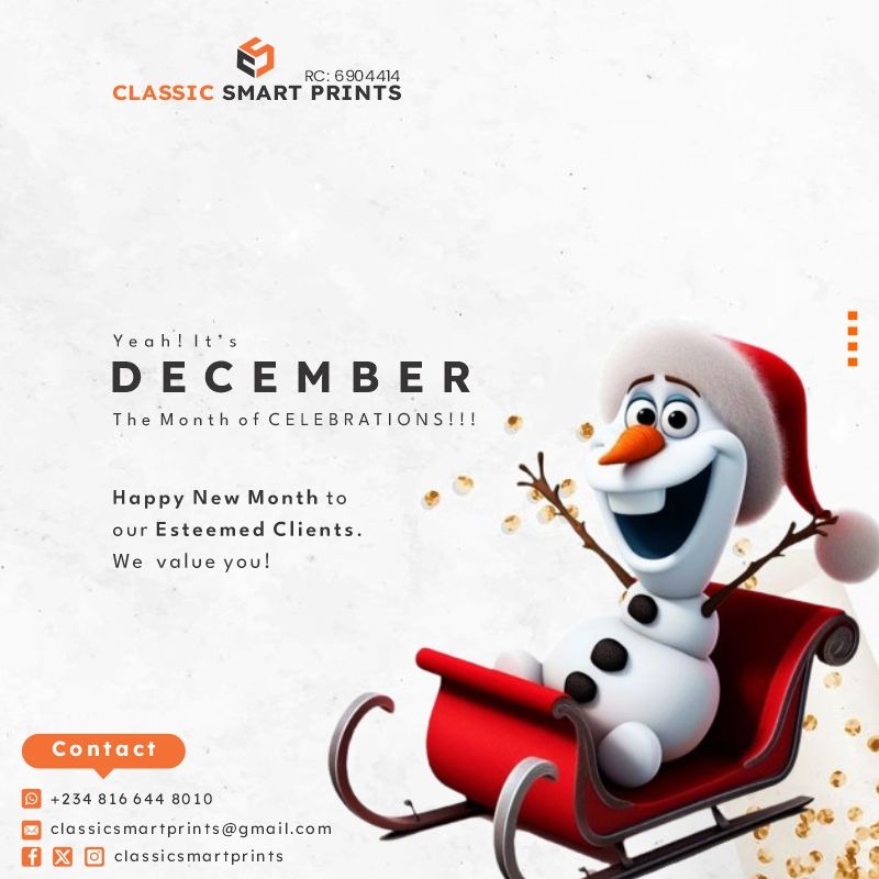 official__Ladyc's tweet photo. #HappyNewmonth of #December to our esteemed Clients!
Remember, we're always available to serve you.
Call or Whatsapp us on: +2348166448010,
#graphicdesign #design #graphicdesigner #happynewmonth #December #branding #graphic #creative #eposter #ebanner #eflyer #einvoice https://t.co/tsaKO9Zhqx