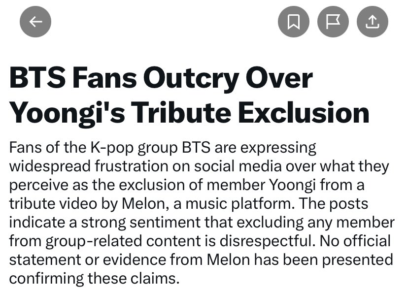 At98Yoonmin's tweet photo. Purposefully excluding a BTS member from an MMA VCR intended to honour their legacy isn’t an honour.

It’s an insult and very disrespectful!

SUGA IS BTS
BTS IS SEVEN
RESPECT YOONGI
#MelonRespectSUGA
@melon https://t.co/aRsw8XmgXd