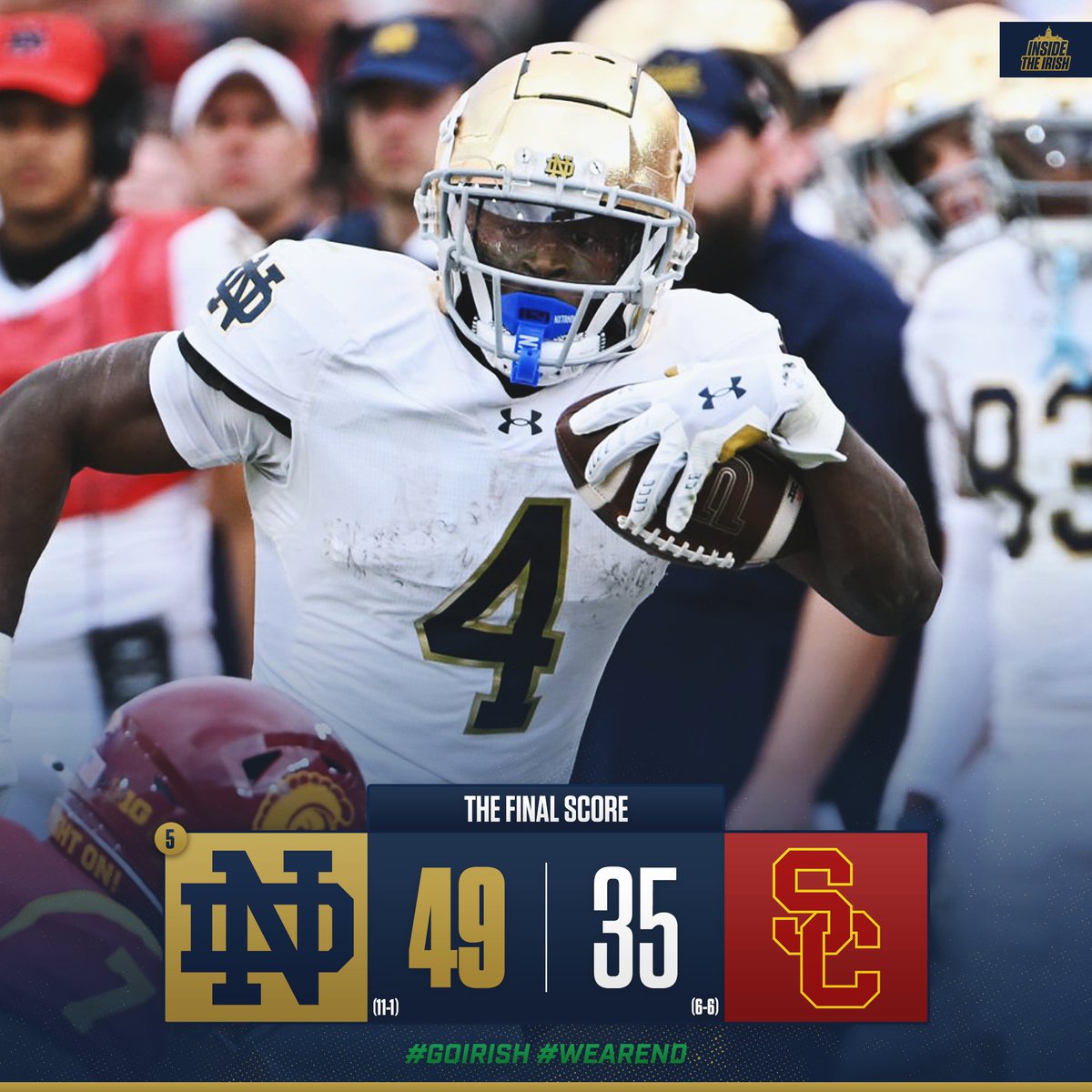 Insidetheirish's tweet photo. NOTRE DAME IS GOING TO THE COLLEGE FOOTBALL PLAYOFF!!!

#GoIrish ☘️ https://t.co/Ki46iuJjp2