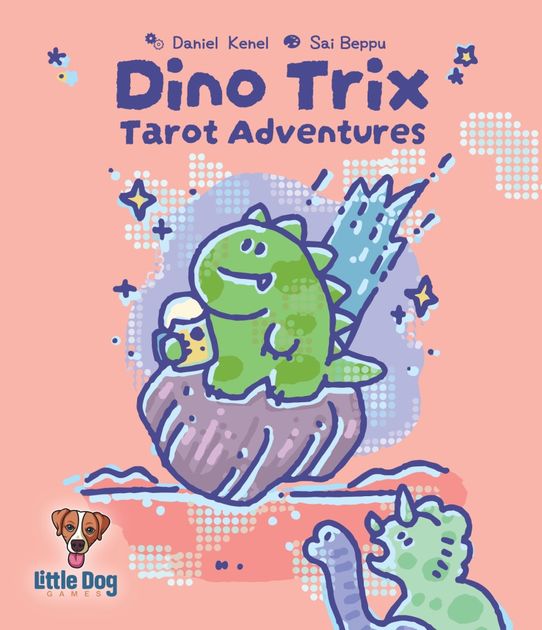 タロットカード構成のデッキで3種類のゲームが遊べるDino Trix : Tarot Adventures　のアートを担当しました🦖
ゆる～く描けて幸せでした。
boardgamegeek.com/boardgame/4337…