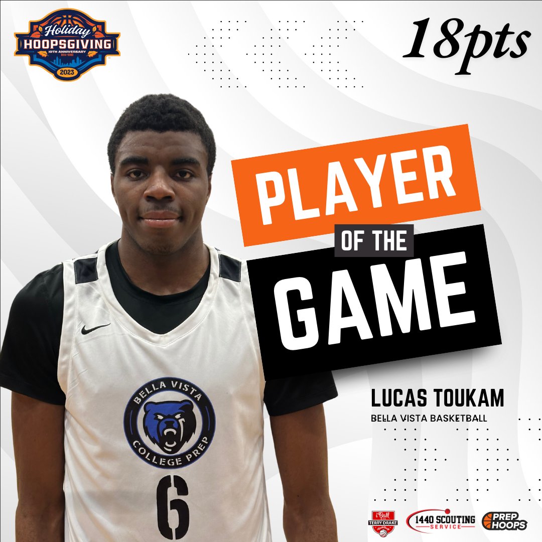 Terry Drake (@tdrakebasktball) on Twitter photo 🚨 #TerryTalks 🚨
Lucas Toukam (6'8/PF/'26/CIA Bella Vista) is the #PlayerOfTheGame. He led his team with 18pts in a 68-56 win over Xavier Academy at the @Hhoopsgiving.
#HHoopsGiving #TerryDrakeBasketball #1440Scouting <a href="/Lucas_Toukam/">Lucas Evan Toukam</a> <a href="/BellaVistaHoops/">Bella Vista Prep 🐻</a> <a href="/PaulBiancardi/">Paul Biancardi</a> 🚨 #TerryTalks 🚨
Lucas Toukam (6'8/PF/'26/CIA Bella Vista) is the #PlayerOfTheGame. He led his team with 18pts in a 68-56 win over Xavier Academy at the @Hhoopsgiving.
#HHoopsGiving #TerryDrakeBasketball #1440Scouting <a href="/Lucas_Toukam/">Lucas Evan Toukam</a> <a href="/BellaVistaHoops/">Bella Vista Prep 🐻</a> <a href="/PaulBiancardi/">Paul Biancardi</a>