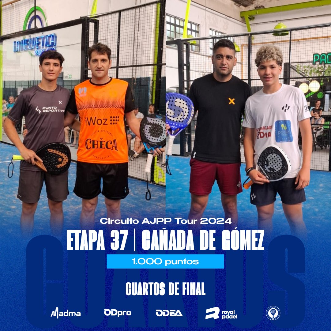 📢 𝗖𝗨𝗔𝗥𝗧𝗢𝗦 𝗗𝗘 𝗙𝗜𝗡𝗔𝗟 #4 - 𝗘𝘁𝗮𝗽𝗮 3️⃣7️⃣ - 𝗖𝗮ñ𝗮𝗱𝗮 𝗱𝗲 𝗚𝗼𝗺𝗲𝘇 - 𝗦𝗮𝗻𝘁𝗮 𝗳𝗲 🇦🇷

🕙 4º Turno | R. Arietti / J.C. Fernandez 🆚 N. Buslaiman / N. Díaz

#AJPP1000CañadaDeGomez
<a href="/padel_apa/">Asociación Pádel Argentino (APA)</a>