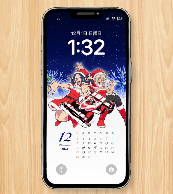 12月のスマホ用壁紙を作成しましたクリスマスな #ドラテル とブーメランJr.の待受画像です余白に余裕を持たせてますのでご利用の端末に合わせて位置を調整してください#ミニ四駆 #mini4wd 