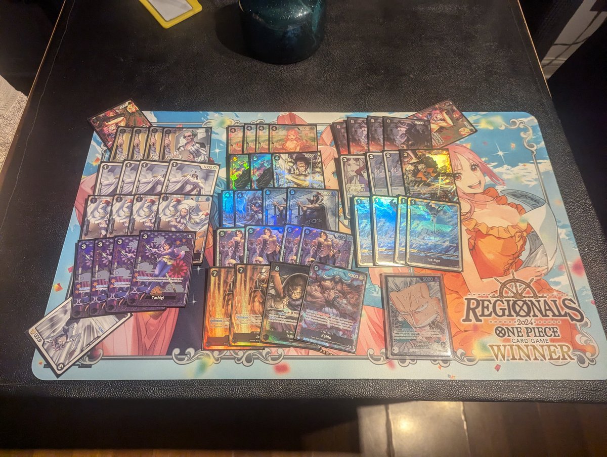 SANTIAGO REGIONAL CHAMPION WITH SMOKER (last minute broken deck) 1st/512
Still in disbelief 
MU:
2 By
2 Enel
1 Bonney
1 Yamato
1 Lucci
1 Nami
1 Pluffy