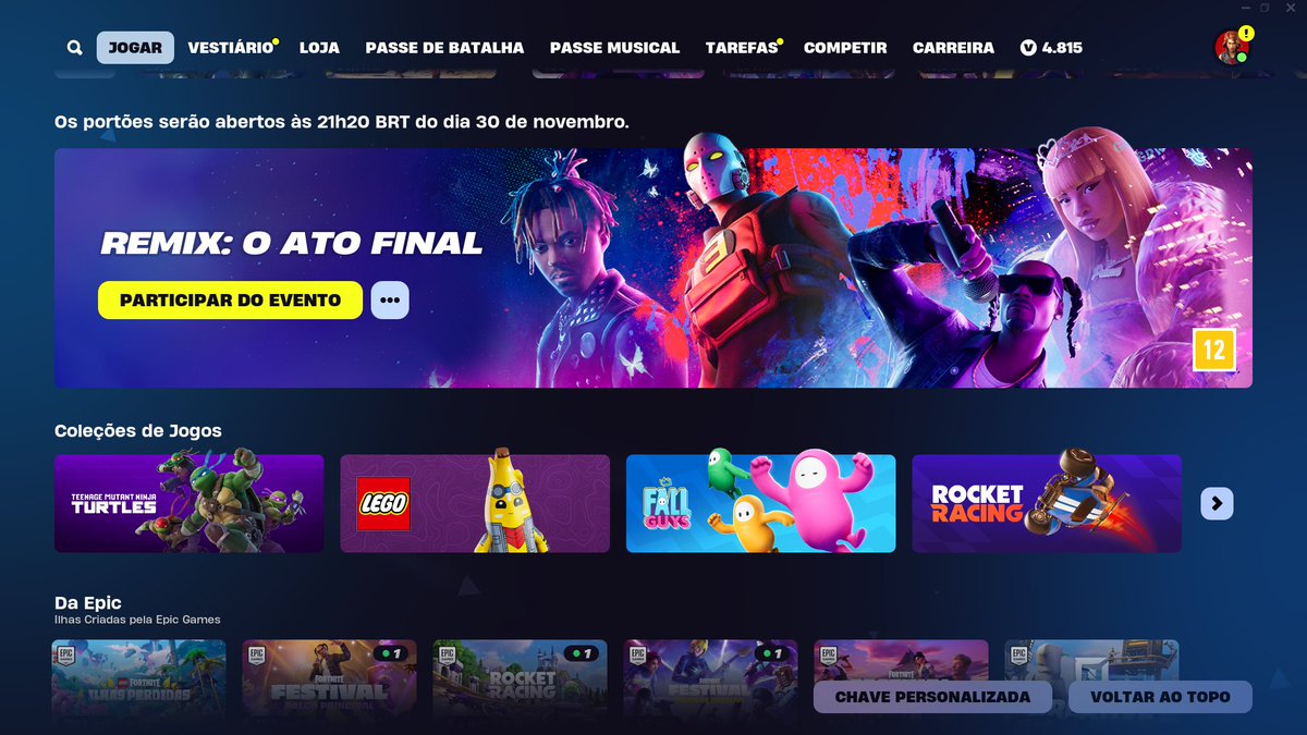 codeplay1929's tweet image. 🚨 REMIX: ATO FINAL — PORTAS ABERTAS!  

A lista de partida para reprise do evento Remix: Ato Final foi liberada e já é possível entrar. 

Lembrando que esta será a única reprise.