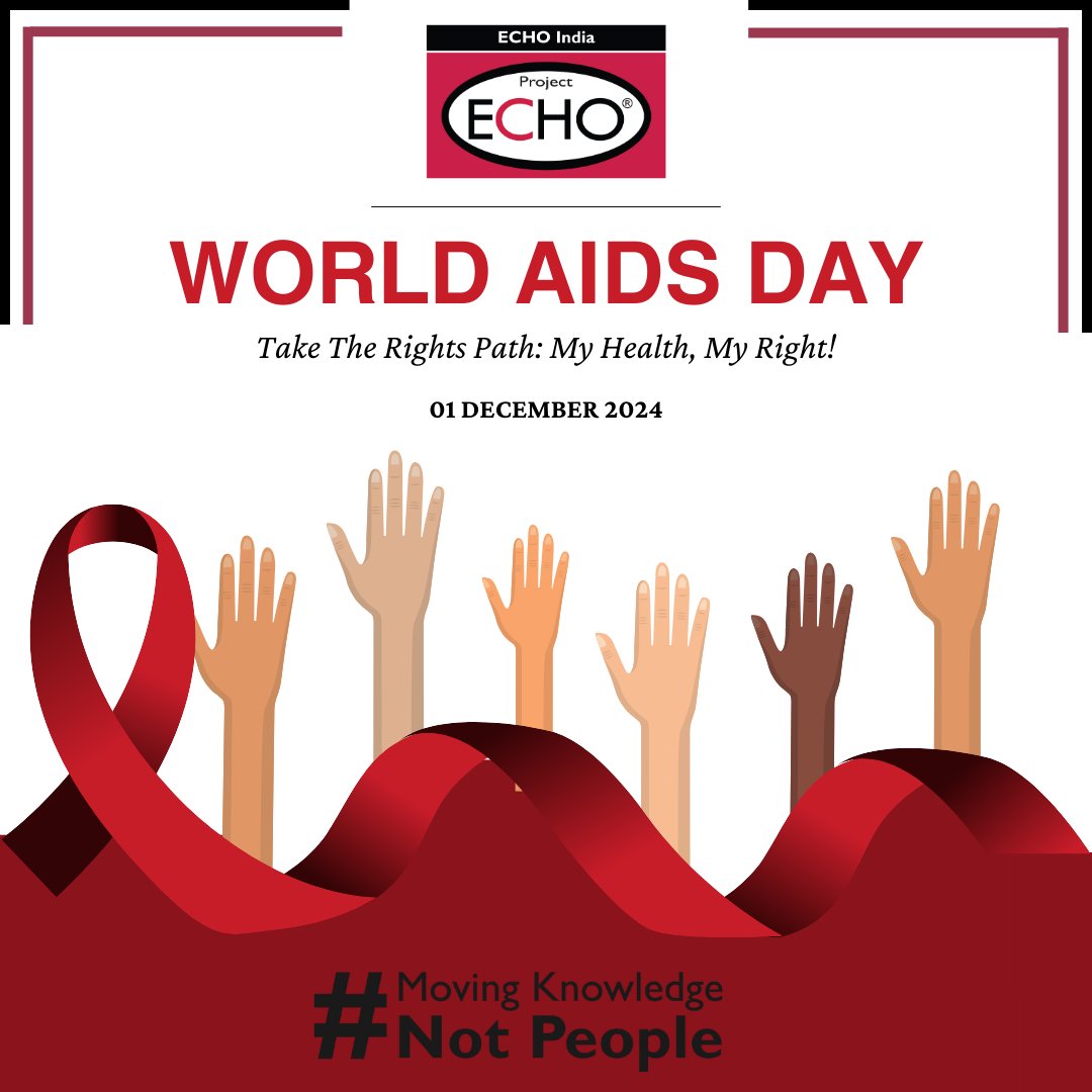 ECHOIndiaTrust's tweet photo. #WorldAIDSDay is a call to action: fight HIV/AIDS, end stigma, and honor lives lost. At #ECHOIndia, we thank our partners for driving progress and empowering care. Together, we’re shaping a future where no one is left behind.
#EndStigma #MovingKnowledgeNotPeople #AllTeachAllLearn https://t.co/cey5RR1AXq