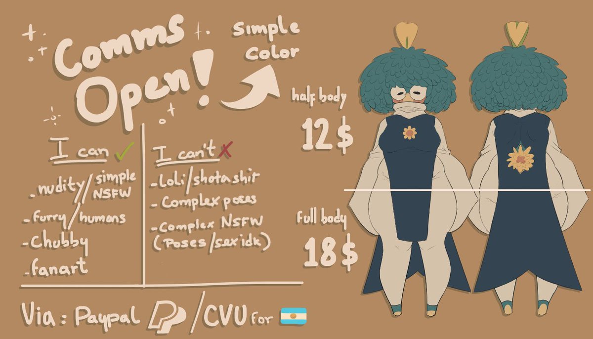 drawziiuh's tweet image. COMMISSIONS OPEN ‼️🌻
(clarifications and examples below)
heyy so I need to fix my laptop so here's my comms in case anyone wants to help :)
Any questions DM is open
sharing/RT is appreciated!