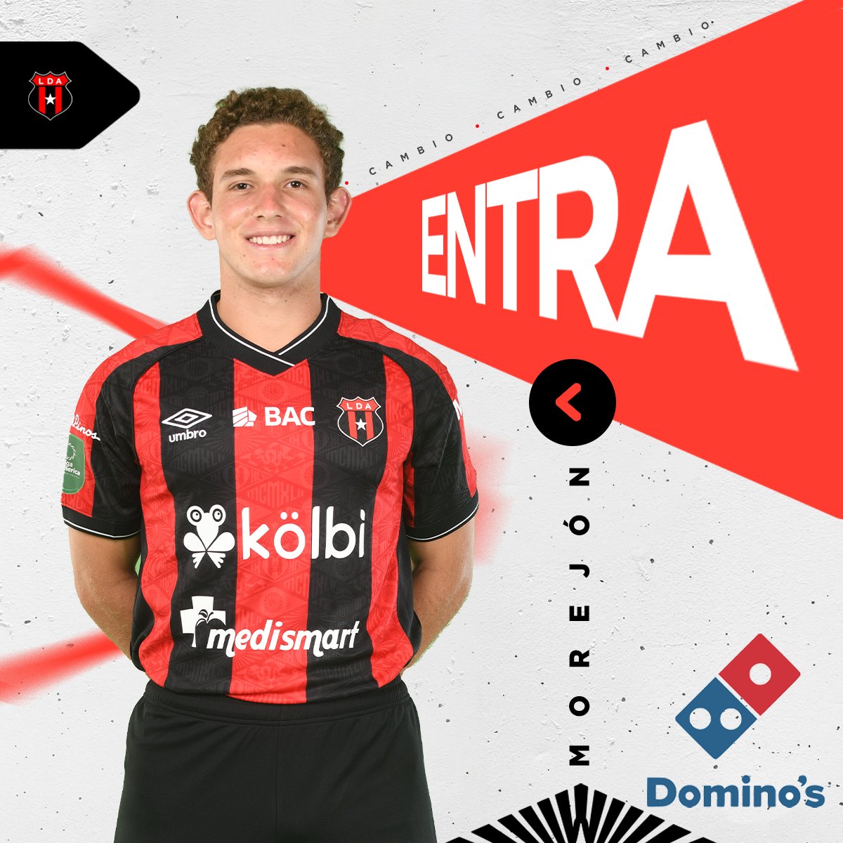 ldacr's tweet photo. 🔁 CAMBIO @dominos 
⬆️ J. Morejón (debut en Primera División)
⬇️ R. Matarrita

🍕 https://t.co/Oro8SPpJu7 https://t.co/tHwijVy1VC