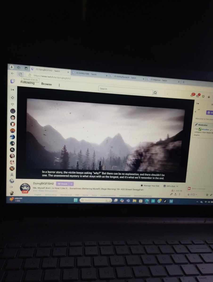 DyingBIGFISH2's tweet photo. Playng Alan Wake Remastered
I'm live on Twitch, come hang out! https://t.co/332eYhRANf https://t.co/ScpvJrpIIe