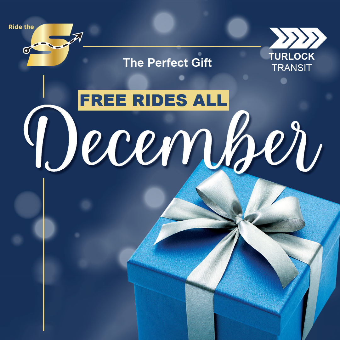 StanRTARideTheS's tweet photo. Attention Passengers! Please remember that Free Rides December starts in just over a week! FREE RIDES on ALL StanRTA and TurlockTransit services ALL MONTH LONG! Don't activate any passes until the month has ended!
It's the perfect gift! #FreeRidesDecember #TurlockTransit https://t.co/PKbrDOYp9e
