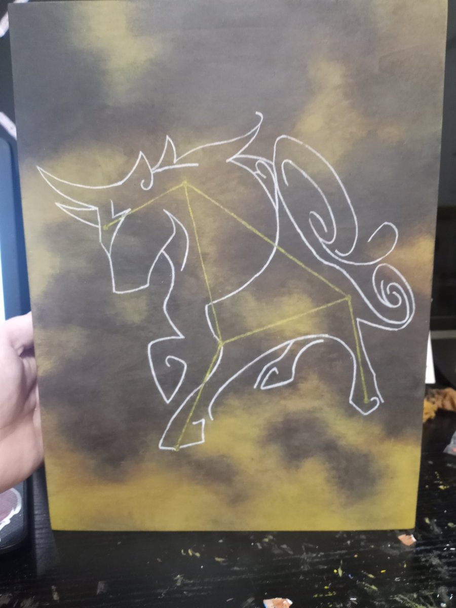 Citruspectful's tweet photo. WIP of me adding to a Genshin project of mine that has too many tiny stars to paint 
#GenshinImpact  #fanart #WIP https://t.co/LNtH8hUMwh