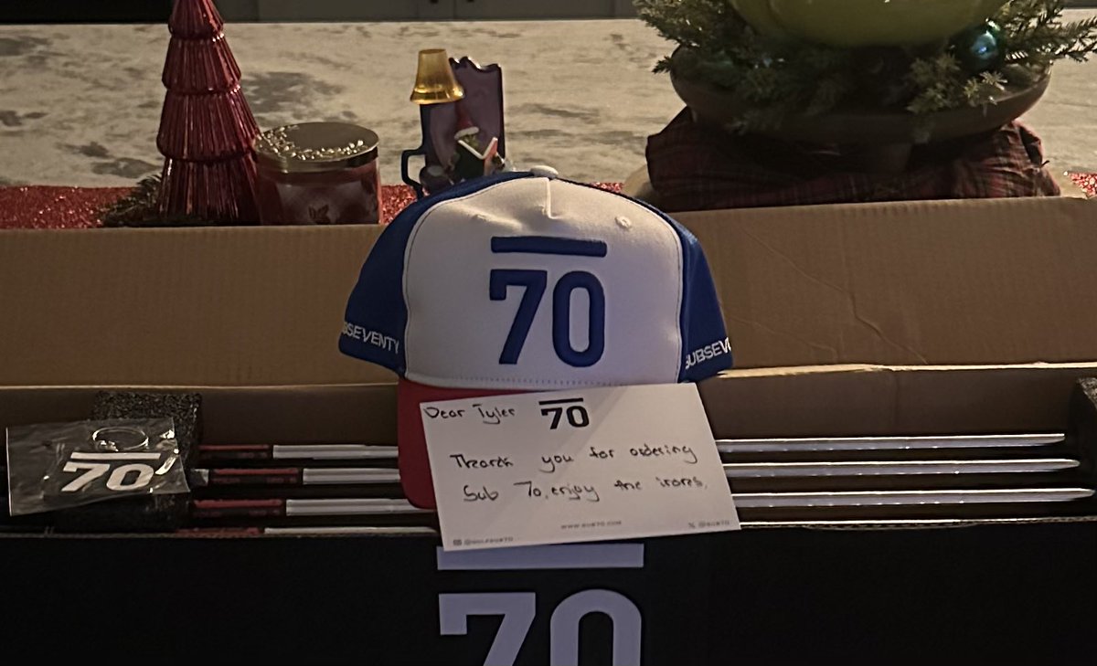 TylerBaker71's tweet photo. Thankful for the swag and top notch customer service from @Sub70…. Can’t wait to hit the new irons!!!! https://t.co/AIA7s5URae