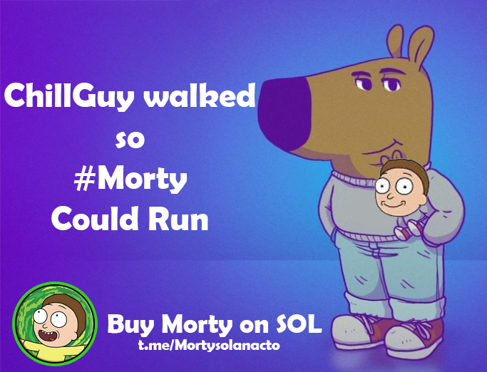 therealrexxiee's tweet photo. @metaversejoji Bro what are you doing wasting your time with them? $Morty is the movement. $Morty4Morty Mentality. FAstest and strongest growing community hitting Solana at this very moment. #Mortyonsol 

ChillGuy dev made our space. left it. we are running it https://t.co/y7n8aGjV7L