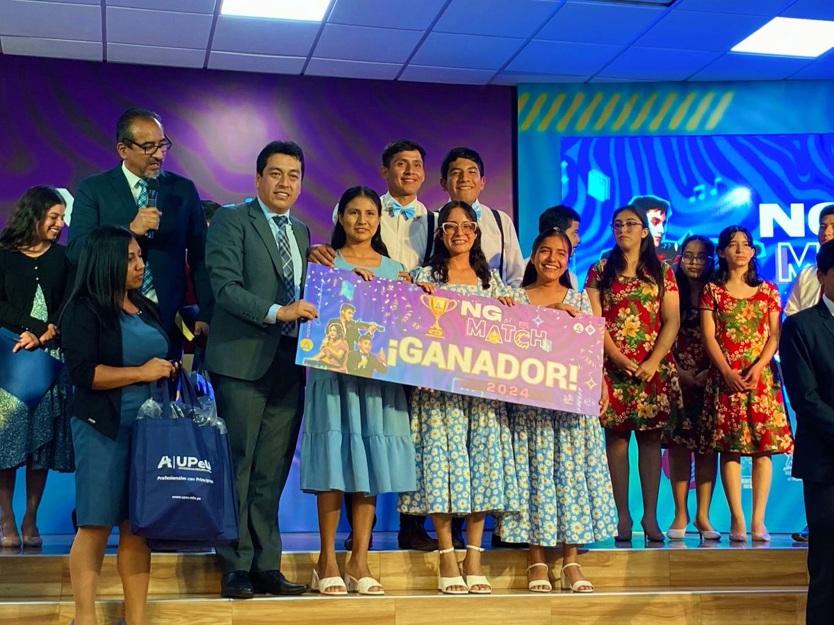 AdventistasUPN's tweet photo. ¡Qué momento emocionante! 😍🎉
El conjunto de la @Adventist_minop 🎶🙌 ganó el primer lugar en Worship Music. Cada integrante recibirá un instrumento como premio, un incentivo para seguir sirviendo a Dios con sus dones.✨ #NGMatch ¡Gloria a Dios por esta generación misionera! 💜 https://t.co/RqkMBIhUx3