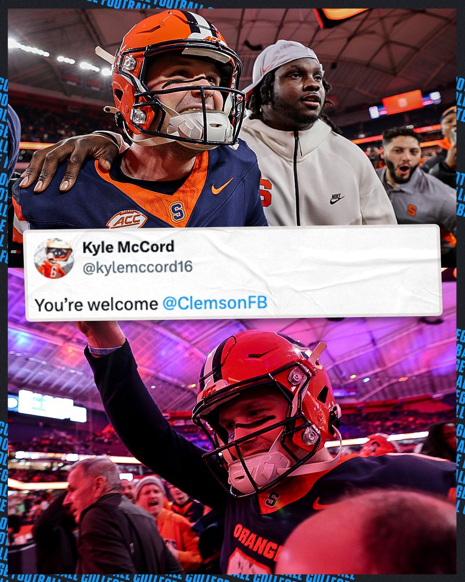 CFBONFOX's tweet image. Kyle McCord with a message for Clemson after defeating Miami 😏😅