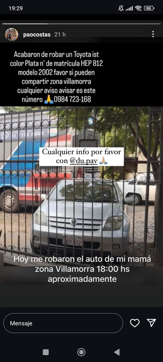 Que onda este tema de los autos robados...se descontroló totalmente.