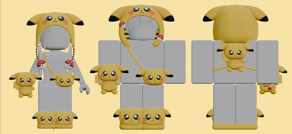 cute mascot set 💛 available here roblox.com/pt/groups/1506… #roblox #robloxugc #robloxdev