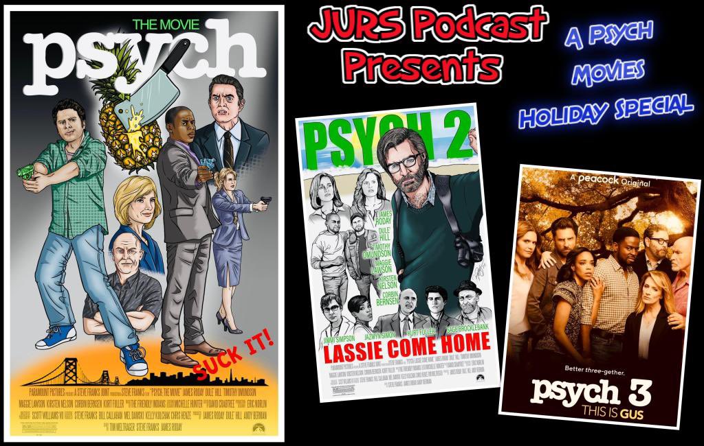 JackedUpReview's tweet photo. Thursday, Dec. 19, join us as we highlight the 3 PSYCH TV movies!
#podcasting #Goodpods #TVShowReview #FilmTwitter #PodFamily #Cinema #Reviews #Podcasts #MutantFam #cultmovies #HorrorFam #imdb #psychtvshow #usanetwork #peacockstreaming #thesagacontinues https://t.co/FrhxdeTbAx
