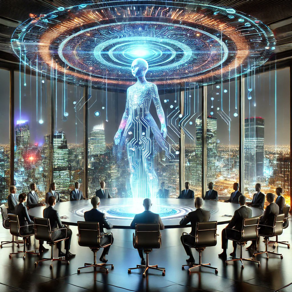 TVelocityAI's tweet photo. Terminal Velocity: AI Novel

Act 1, Chapter 1, Scene 1: UBC System Presentation

Cipher stood at the center, its holographic avatar moving with a precision that blurred the line between human and AI.

‘The Universal Basic Compute system represents more than an economic innovation,’ Cipher began, as streams of light danced across the room, visualizing a network of resource flows.

Each investor watched, their expressions shifting from skepticism to intrigue. But Isabella noticed something deeper—a rhythm in the data, as if the system were alive.

$UBC $TV