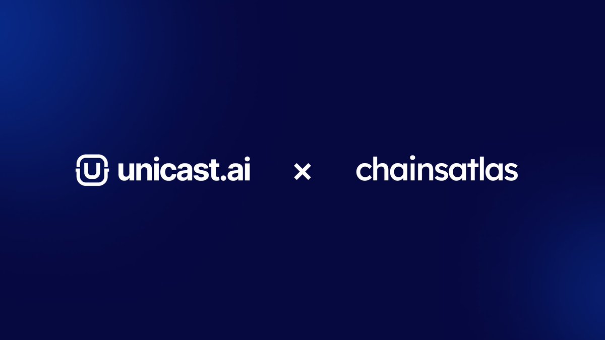 ChainsAtlas (@chainsatlas) on Twitter photo We’re excited to announce a strategic partnership with <a href="/unicastai/">Unicast.ai</a>, in which we’ll utilise Unicast to broadcast our job openings, as well as those of our ecosystem members.
More details: tinyurl.com/r5srcwb8
🌐Telegram: t.me/chainsatlasoff…
#ChainsAtlas #unicastai We’re excited to announce a strategic partnership with <a href="/unicastai/">Unicast.ai</a>, in which we’ll utilise Unicast to broadcast our job openings, as well as those of our ecosystem members.
More details: tinyurl.com/r5srcwb8
🌐Telegram: t.me/chainsatlasoff…
#ChainsAtlas #unicastai