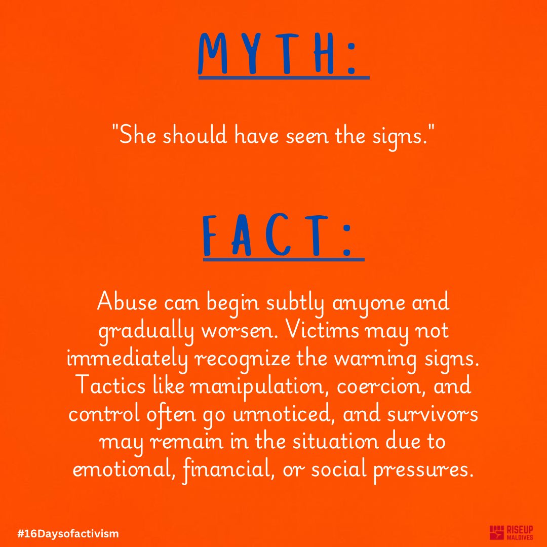 During this 16daysofactivism, let’s break the myths surrounding GBV. Abuse isn’t always obvious, &amp; survivors often face hidden pressures that keep them trapped. It’s time to raise awareness, challenge misconceptions &amp; support those who need it most. 

#16daysofactivism #EndGBV