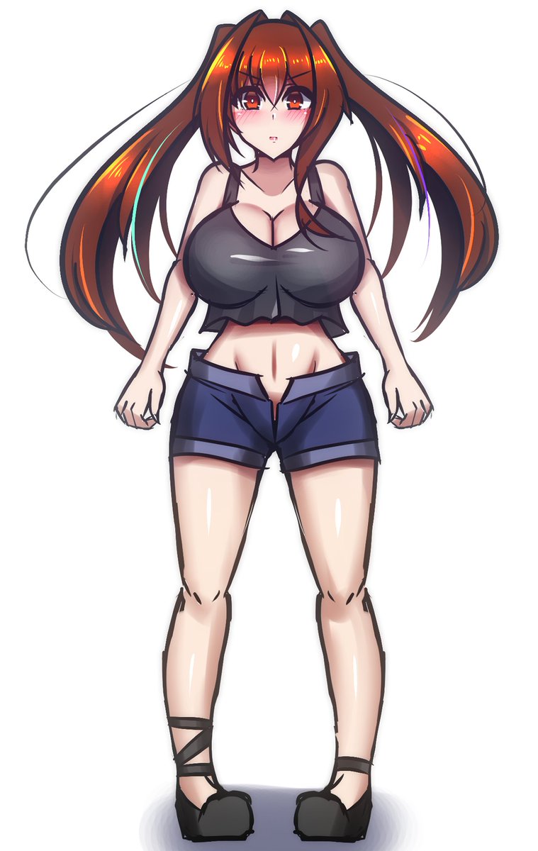 トレーニングスタイルのうちの子ましろちゃんの全身を描いてみました(*ノωノ) 