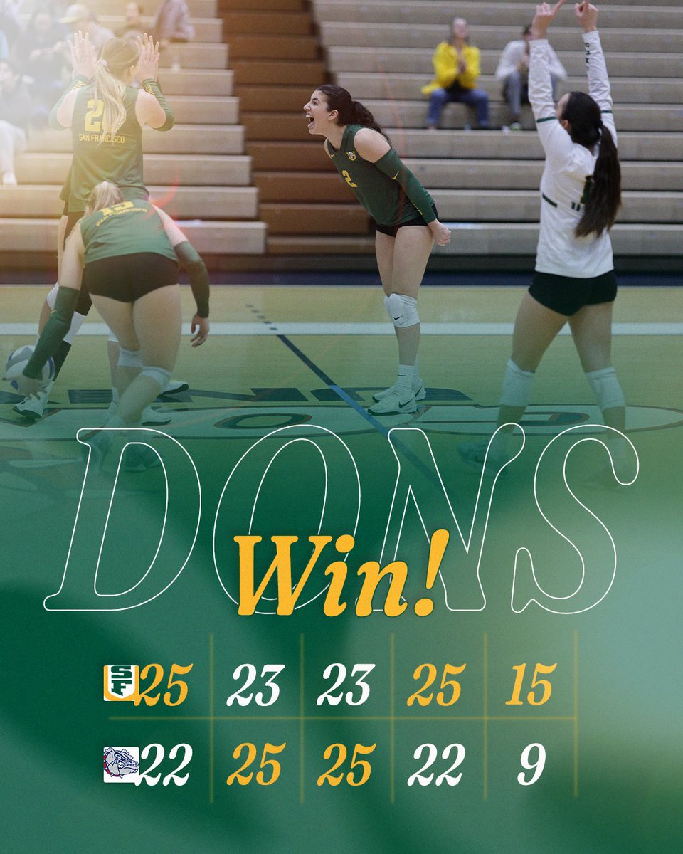 Another 5⃣-set dub to finish the season!

#USFDons | #WCCsports