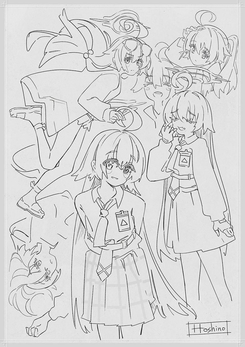adamwangart's tweet image. wip — 1_21 BLUE ARCHIVE 1 (7-9/9)
A Blue Archive fanzine featuring character sketches of the students.
More content will be added, and the page order will be rearranged in the final version to better connect the cover with the interior characters.