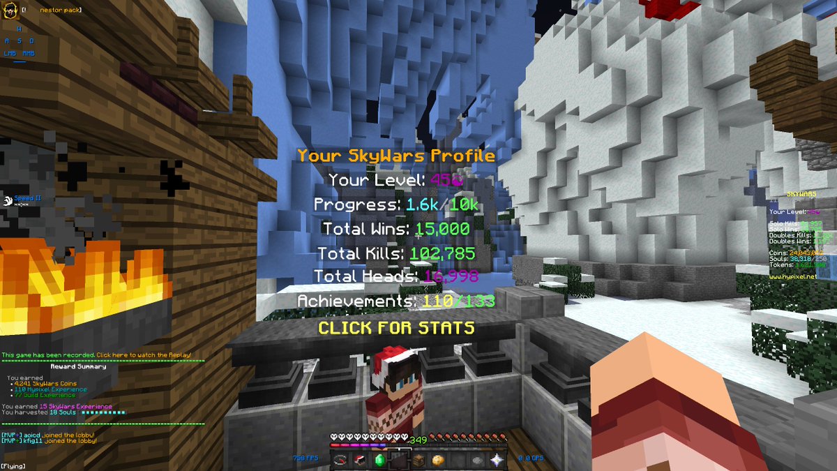 15,000 wins in #HypixelSkyWars! 🎉🔥 It’s been an epic journey filled with intense battles and epic moments. Thanks to everyone who’s been along for the ride—here’s to even more victories ahead! 🏆💥 #SkyWars #Hypixel #Milestone