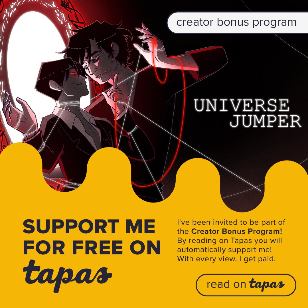 Hey everyone! Universe Jumper is officially in the Creator Bonus Program, meaning that every view helps support me! Come check it out in the thread

#Webcomic #comic #UniverseJumpet