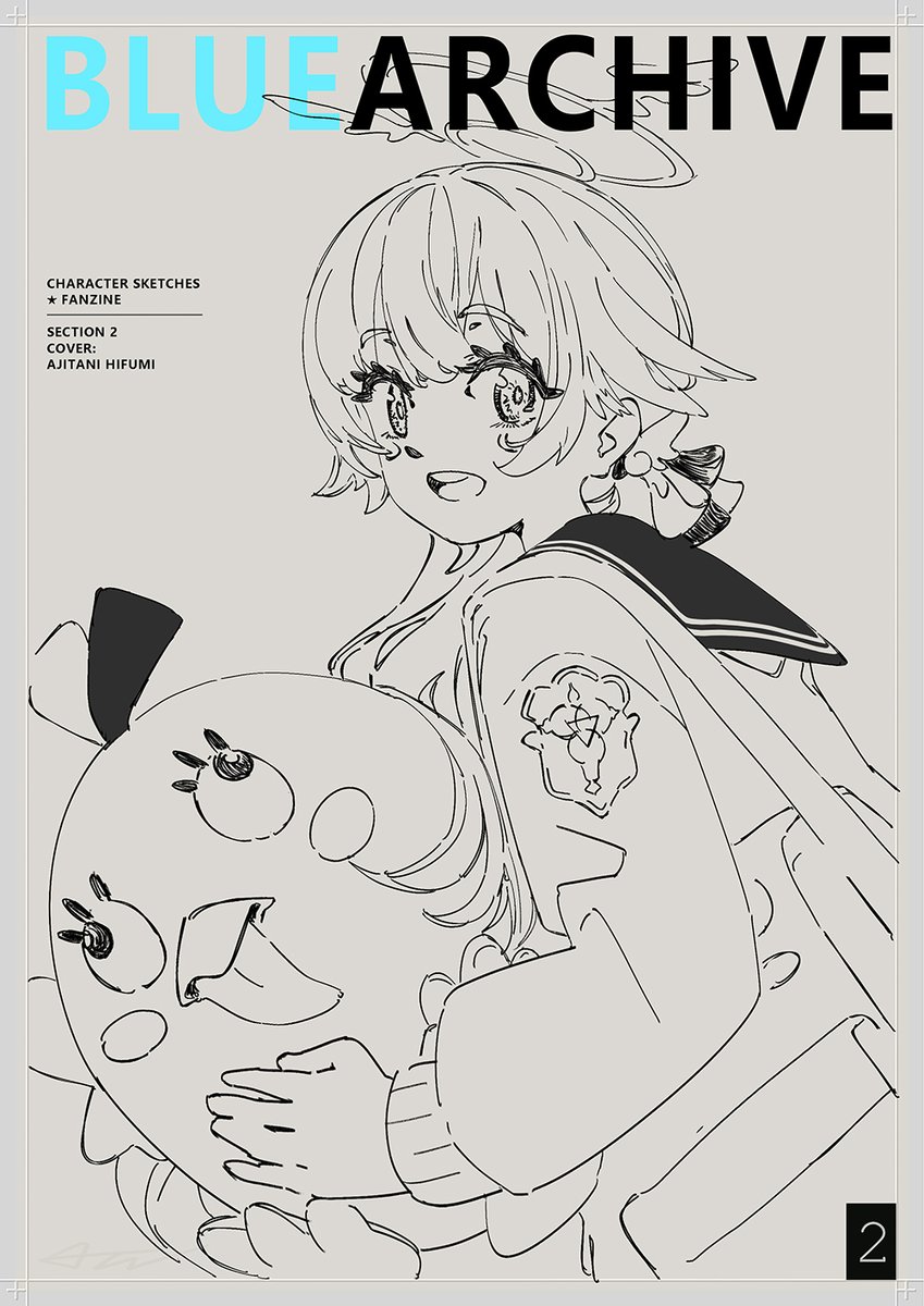 adamwangart's tweet image. wip — 1_21 BLUE ARCHIVE 2 (1-3/9)
A Blue Archive fanzine featuring character sketches of the students. More content will be added, and the page order will be rearranged in the final version to better connect the cover with the interior characters.