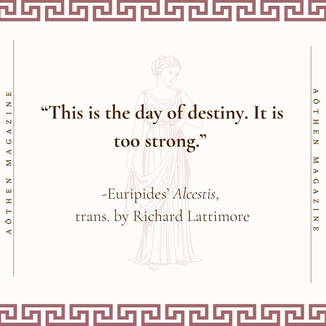 AothenMagazine's tweet photo. A maid delivers this message to the Chorus while they anxiously await news of Alcestis's fate. ✨

#GreekTragedy #Euripides #ClassicsTwt https://t.co/RrUIUuLdQO