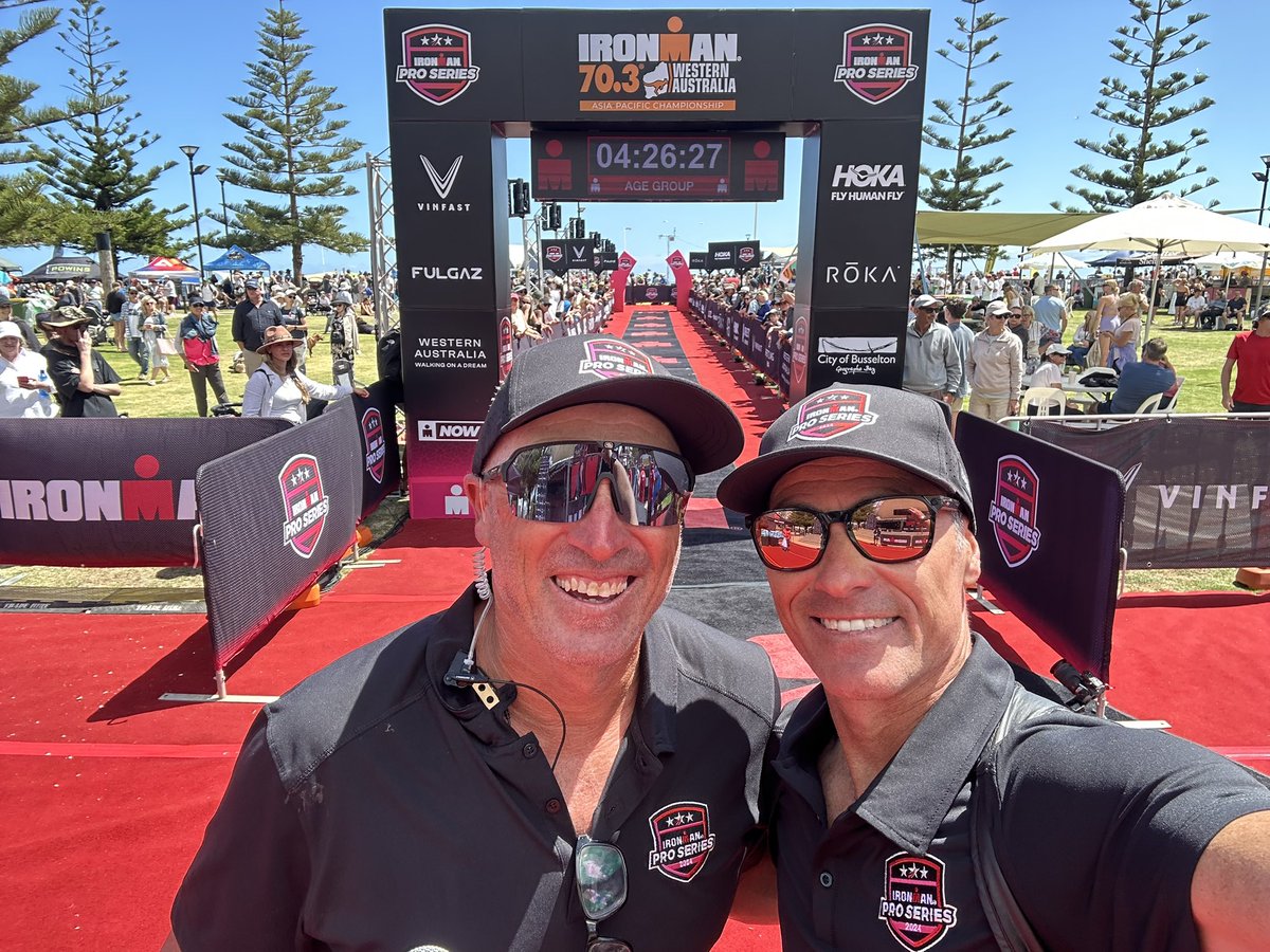 Finish line vibes with <a href="/muzzano1/">Pete Murray</a> <a href="/IRONMANtri/">IRONMAN Triathlon</a> <a href="/IRONMANOceania/">Ironman Oceania</a> #IMWA #IM703WA #busso