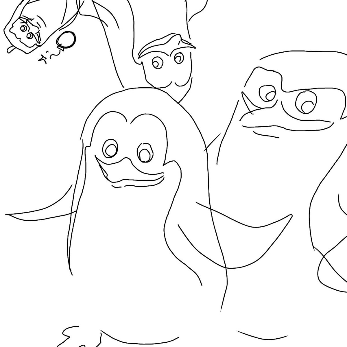 友達とラフな落書き(制作時間8分)