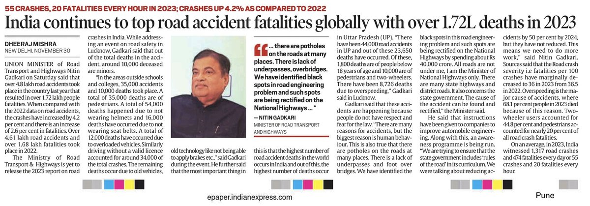 <a href="/harshadsustrans/">Harshad Abhyankar</a> Addiction of bureaucracy &amp; politicians to the humongous revenue generated annually 4m manufacturing+sales of 🏍🚗 + petroleum, monstrous infra projects &amp; sales of steel+cement etc, finance sector, insurance sector continues to deter the strengthening of public 🚍 transport.