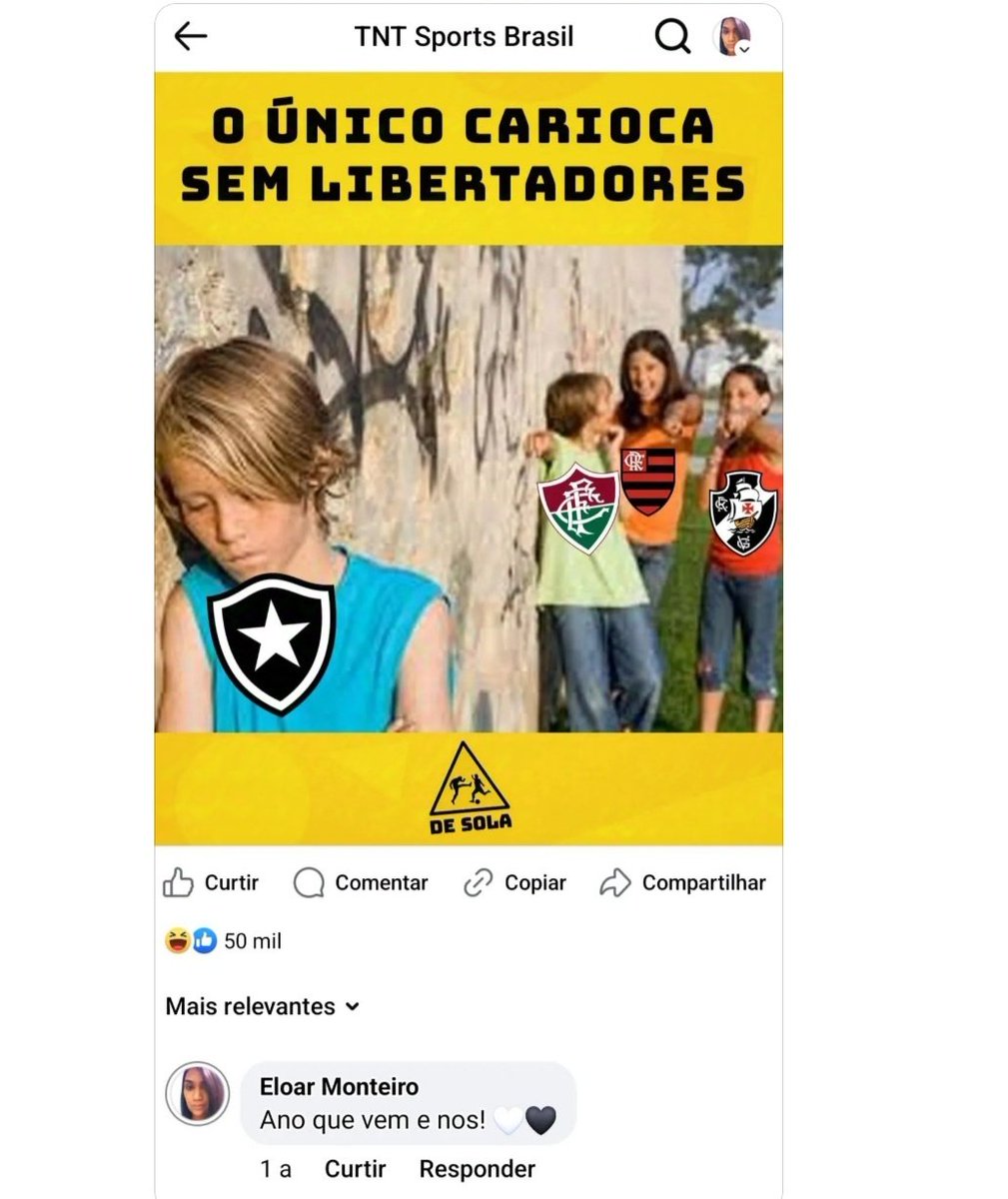 E eu que profetizei o Botafogo Campeão da Libertadores, num post do Facebook há um anos atrás! #Etempodebotafogo #GloriaEterna
