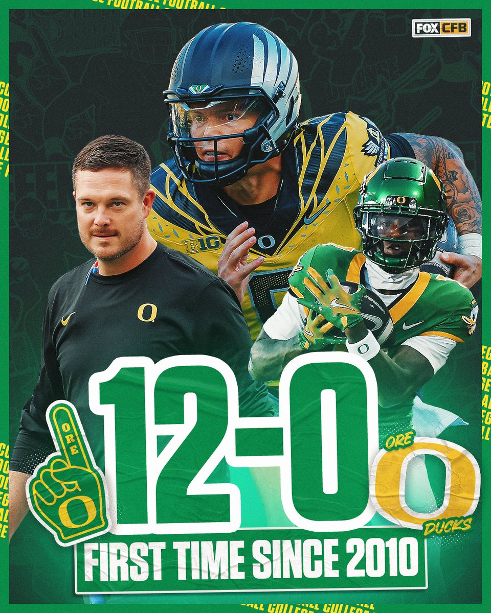 FOX College Football (@cfbonfox) on Twitter photo 1️⃣2️⃣-0️⃣ 🦆
With a dominant win vs Washington, <a href="/oregonfootball/">Oregon Football</a> is now 12-0 for the first time since 2010 💯🙌 1️⃣2️⃣-0️⃣ 🦆
With a dominant win vs Washington, <a href="/oregonfootball/">Oregon Football</a> is now 12-0 for the first time since 2010 💯🙌