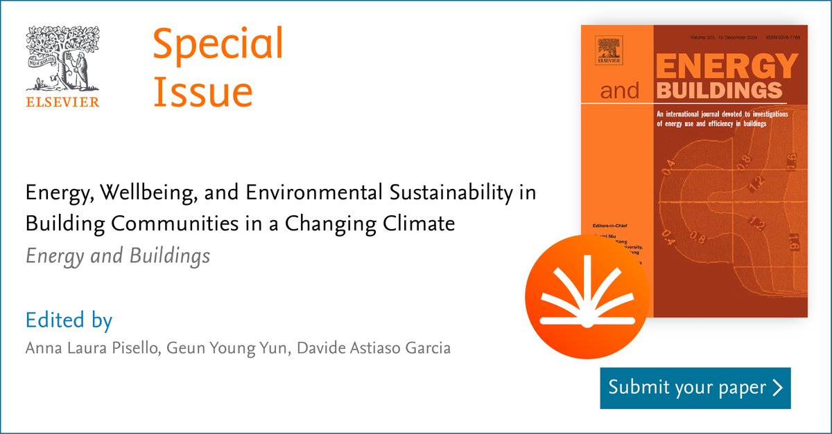 🗓️The submission deadline for our Special Issue, "Energy, Wellbeing, and Environmental Sustainability in Building Communities in a Changing Climate," has been extended to March 31, 2025! Submit your research today!
sciencedirect.com/special-issue/…
@Elsevier_Eng
