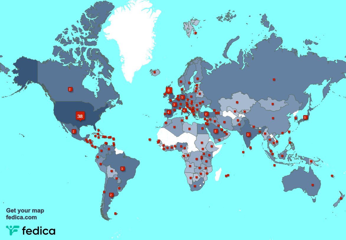 I have 33 new followers from Brazil, and more last week. See fedica.com/!MoertlDieter