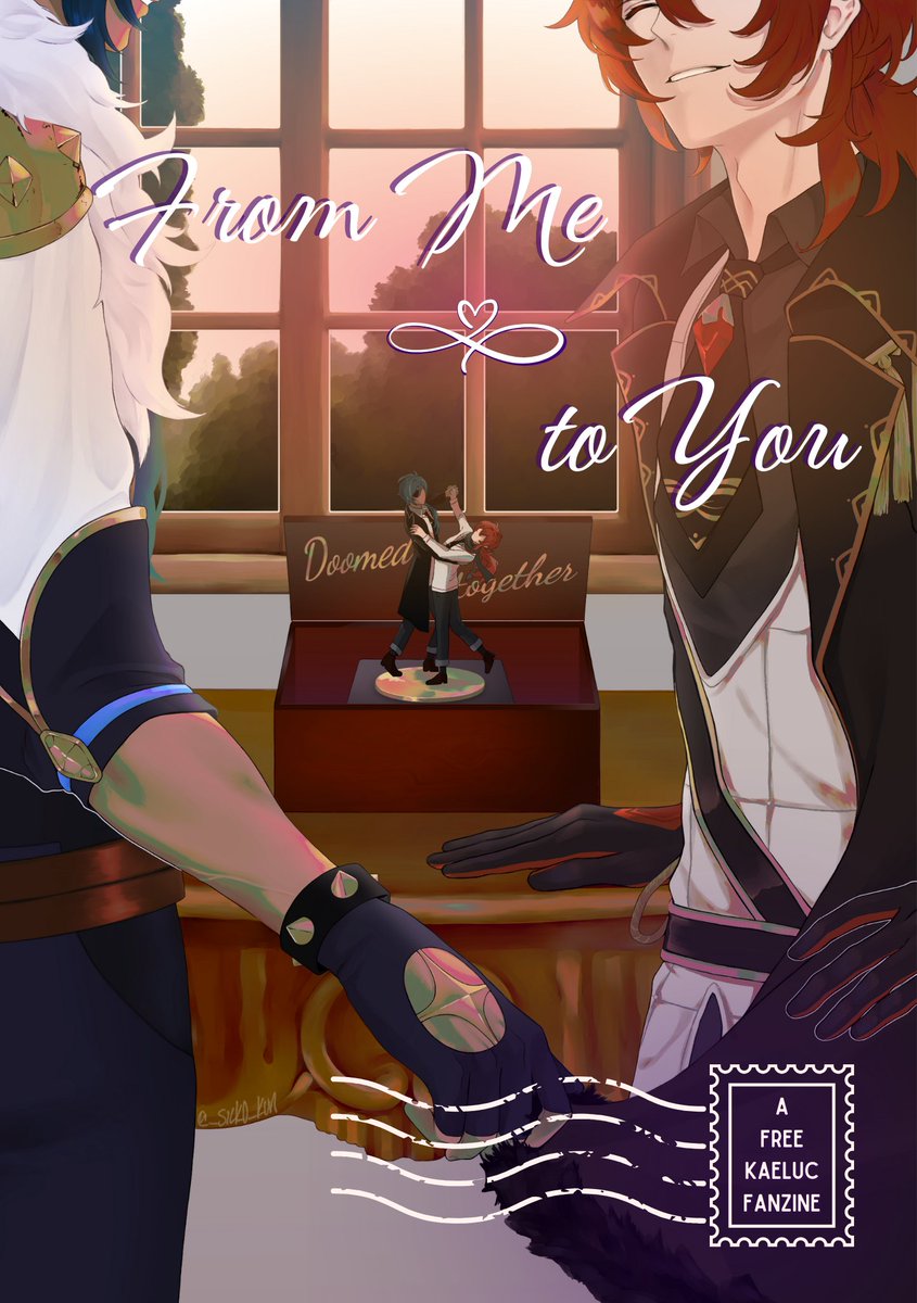 KaelucZineFMTY's tweet image. There may be many characters with eyepatches, the only one that matters to us is Kaeya 💖❄

💌 "From Me to You", a free #kaeluc zine, is NOW OUT! 🎉 

What better way to celebrate Kaeya's birthday? This encyclo-um, this zine has over *600 pages* of kaeluc for you 👀

🔗 🧵