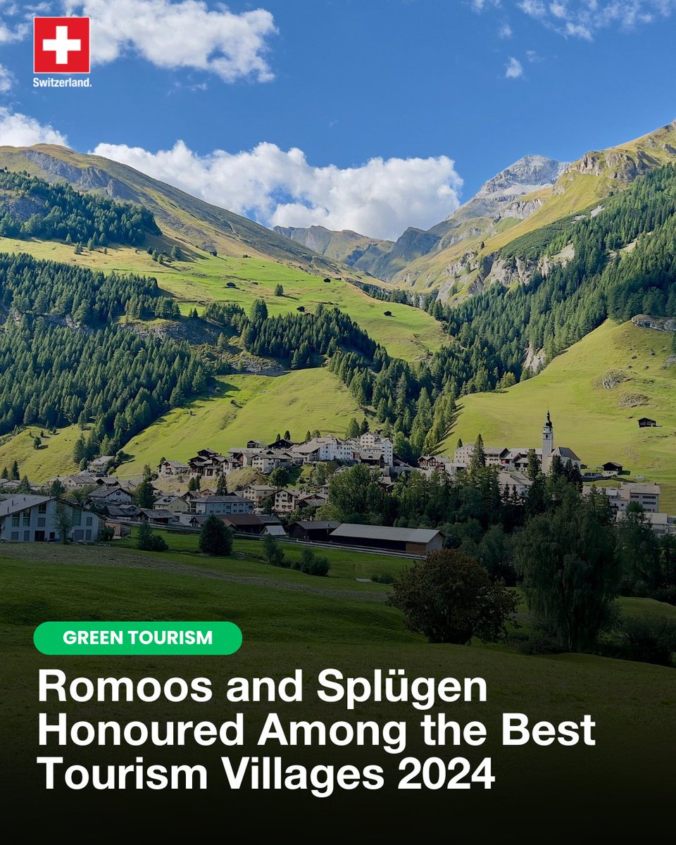SwissAmbOman's tweet photo. #Switzerland hides many treasures among its villages!
@UNWTO has revealed the best 2024 tourism villages shaping the future of #SustainableTourism, and 🇨🇭shines with #Romoos and #Splügen!
https://t.co/eELfd8QRqL https://t.co/UetT44bfuq
