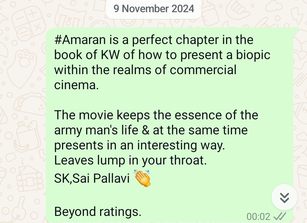 Ajaychairman's tweet image. My reviews &amp;amp; ratings for #Diwali2024 releases

#Amaran 5/5 [Theatre]
#LuckyBaskhar 3.5/5 [Theatre]
#BloodyBeggar 3/5 [OTT]
#Brother 1/5 [OTT]