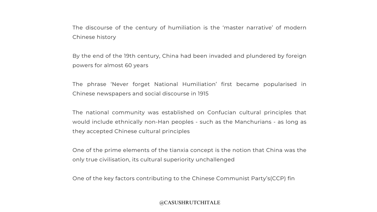 CaSushrut's tweet photo. This is a fascinating book about how history has been used by China to set an internal narrative of 100 years of national humiliation by foreign powers and how China must assert its rightful place in the world #casushrutchitale #neverforgetnationalhumiliation https://t.co/QW3gU2XiSu
